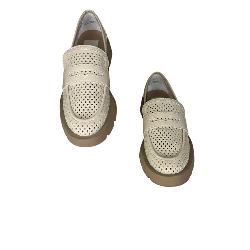 Dolce Vita Ersula Perforated Loafers Women Beige Size 7.5M
